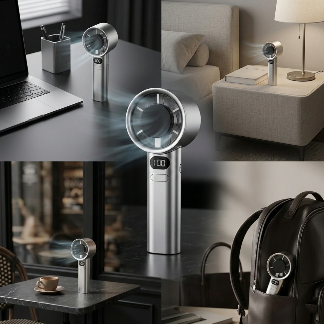 Strong Cool Air Anywhere Rechargeable Turbo Handheld Fan